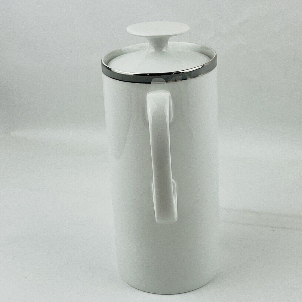 Vintage Thomas Small Coffee Pot & Lid 8" Gray Platinum Band & Trim THO194 - Picture 2 of 9